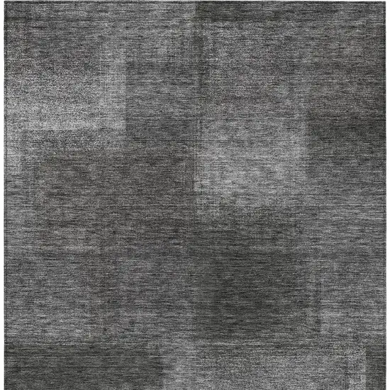 Gray Charcoal And Ivory Abstract Washable Indoor Outdoor Area Rug Photo 5
