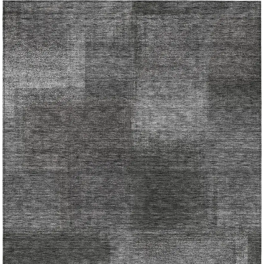 Gray Charcoal And Ivory Abstract Washable Indoor Outdoor Area Rug Photo 5