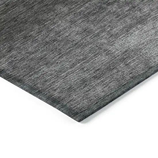 Gray Charcoal And Ivory Abstract Washable Indoor Outdoor Area Rug Photo 3