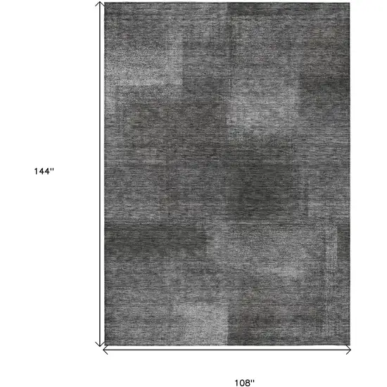 Gray Charcoal And Ivory Abstract Washable Indoor Outdoor Area Rug Photo 3