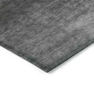 Photo of Gray Charcoal And Ivory Abstract Washable Indoor Outdoor Area Rug