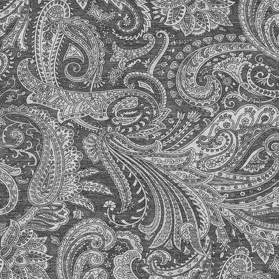 Gray Charcoal And Ivory Paisley Washable Indoor Outdoor Area Rug Photo 6