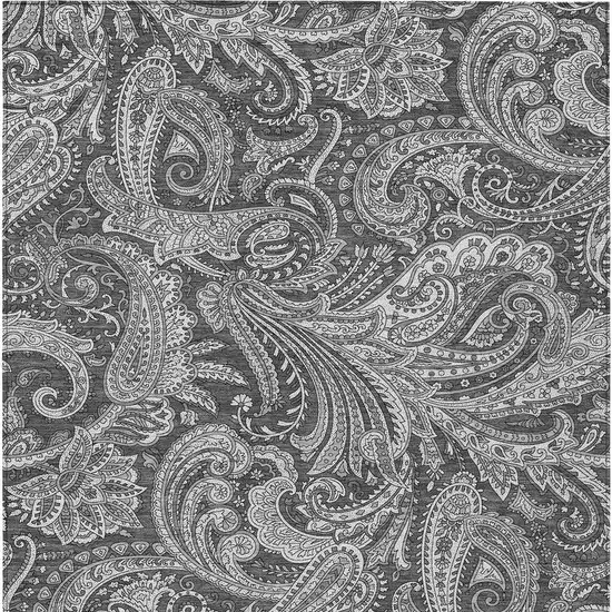 Gray Charcoal And Ivory Paisley Washable Indoor Outdoor Area Rug Photo 6