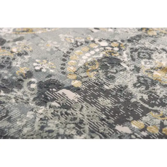 Gray Charcoal And Ivory Trellis Area Rug Photo 4