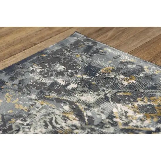 Gray Charcoal And Ivory Trellis Area Rug Photo 5
