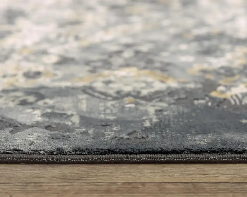 Gray Charcoal And Ivory Trellis Area Rug Photo 6