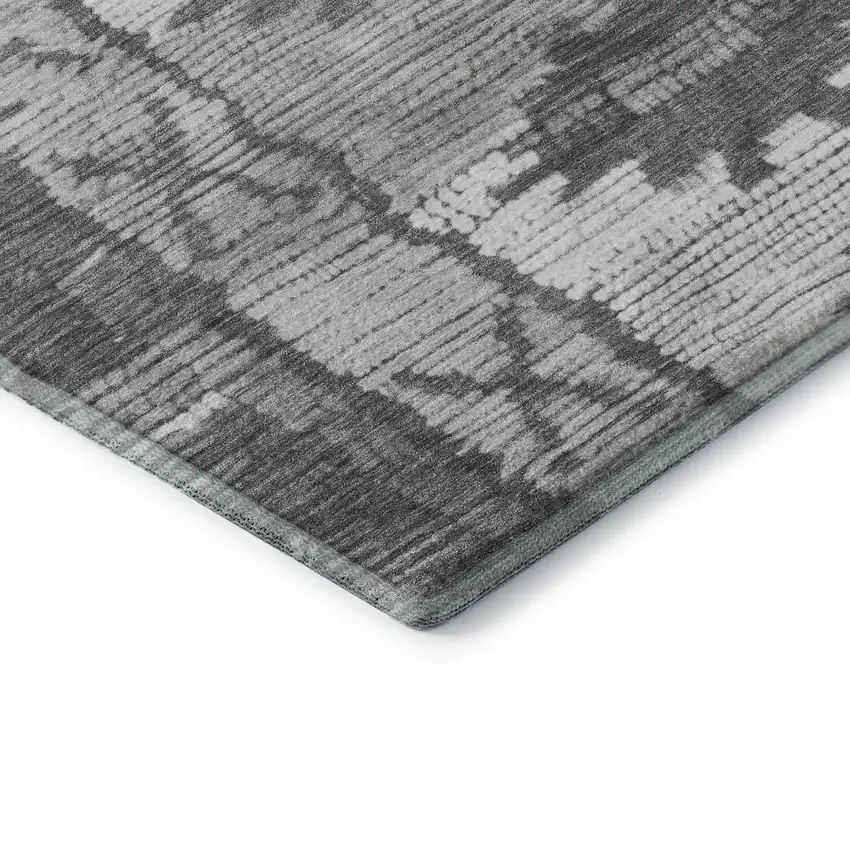Gray Charcoal And Ivory Tribal Washable Area Rug With UV Protection Photo 8