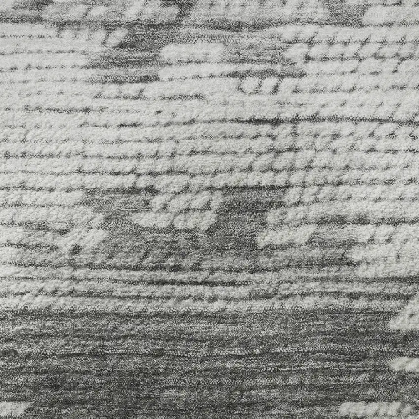 Gray Charcoal And Ivory Tribal Washable Area Rug With UV Protection Photo 9