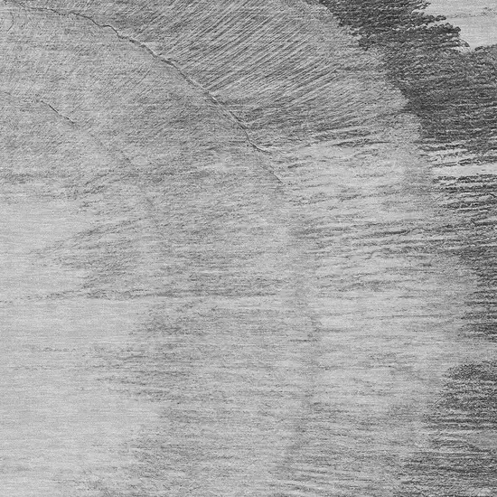 Gray Charcoal And Silver Abstract Washable Indoor Outdoor Area Rug Photo 5