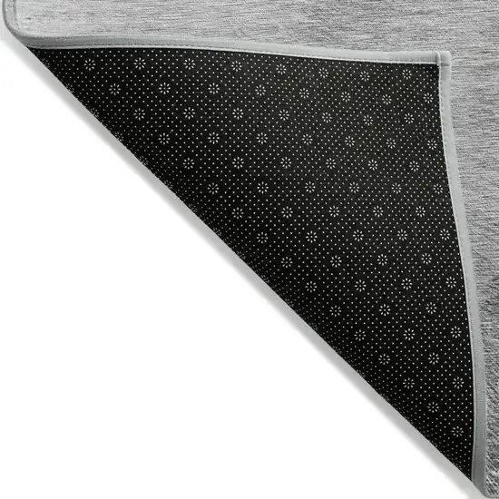 Gray Charcoal And Silver Abstract Washable Indoor Outdoor Area Rug Photo 3