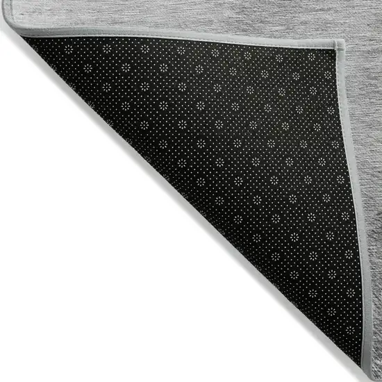 Gray Charcoal And Silver Abstract Washable Indoor Outdoor Area Rug Photo 3