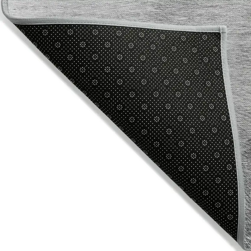 Gray Charcoal And Silver Abstract Washable Indoor Outdoor Area Rug Photo 3
