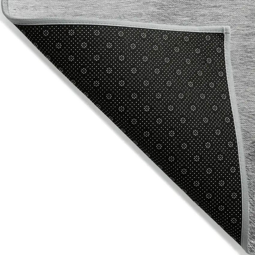 Gray Charcoal And Silver Abstract Washable Indoor Outdoor Area Rug Photo 3