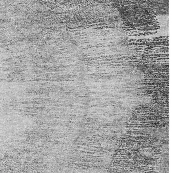 Gray Charcoal And Silver Abstract Washable Indoor Outdoor Area Rug Photo 5