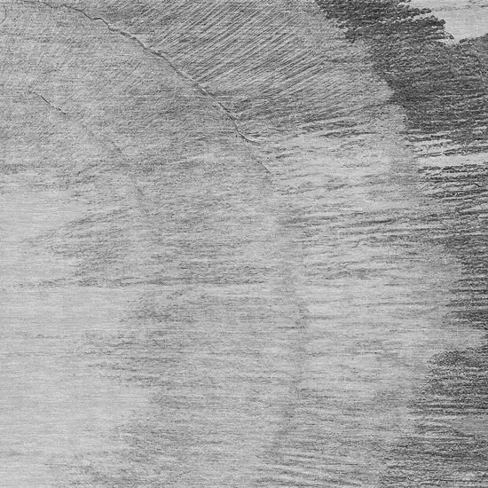 Gray Charcoal And Silver Abstract Washable Indoor Outdoor Area Rug Photo 5