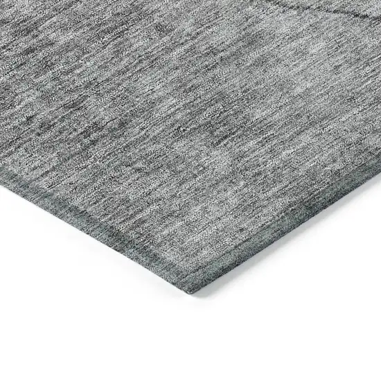 Gray Charcoal And Silver Abstract Washable Indoor Outdoor Area Rug Photo 3