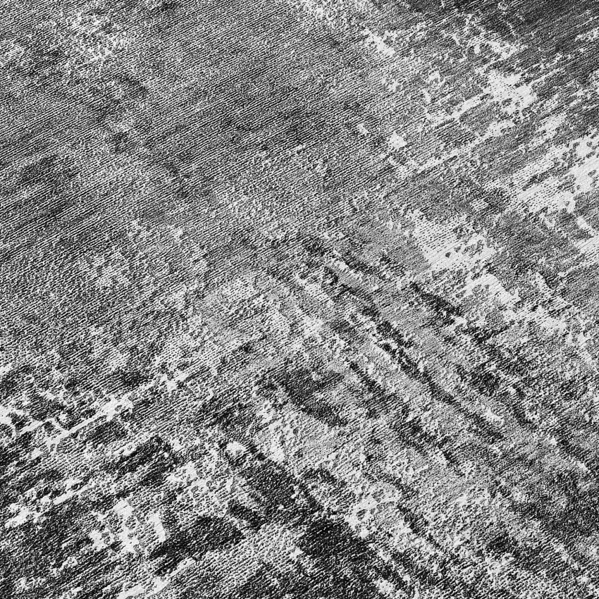 Gray Charcoal And Silver Abstract Washable Indoor Outdoor Area Rug Photo 7