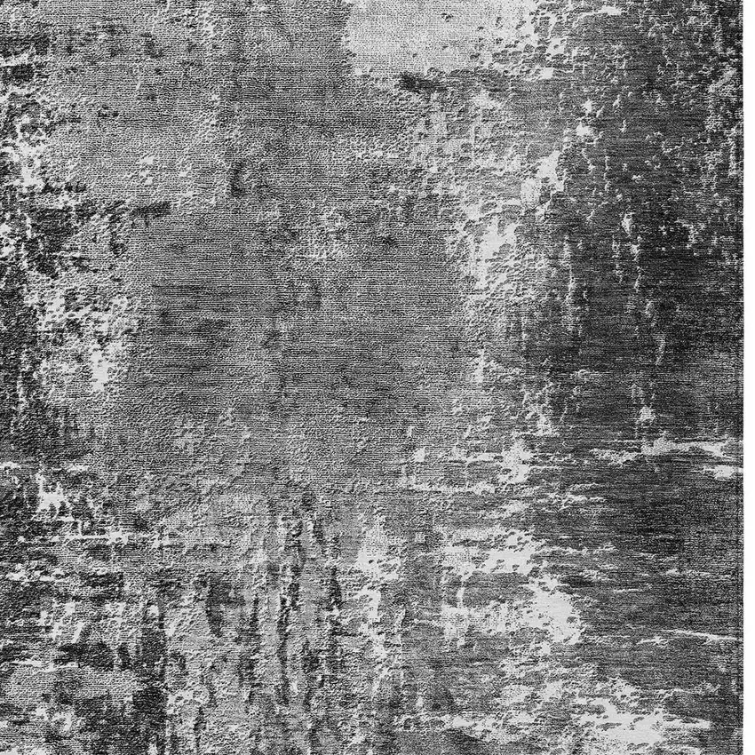 Gray Charcoal And Silver Abstract Washable Indoor Outdoor Area Rug Photo 4