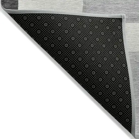 Gray Charcoal And Silver Abstract Washable Indoor Outdoor Area Rug Photo 2