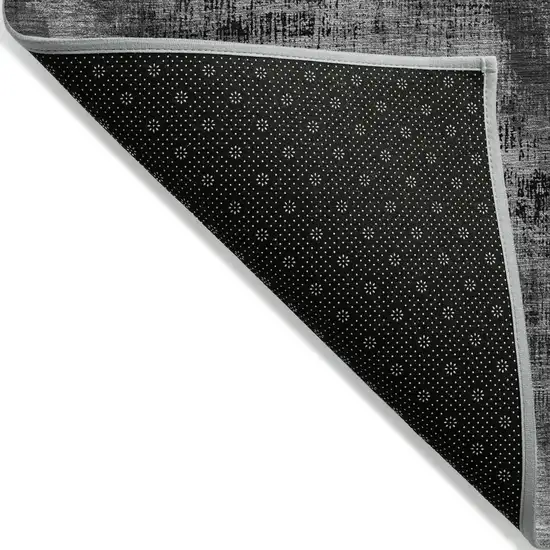 Gray Charcoal And Silver Abstract Washable Indoor Outdoor Area Rug Photo 4