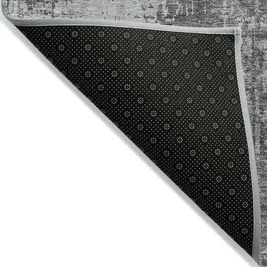 Gray Charcoal And Silver Abstract Washable Indoor Outdoor Area Rug Photo 4