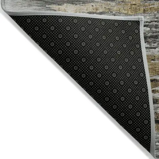 Gray Charcoal And Silver Abstract Washable Indoor Outdoor Area Rug Photo 4