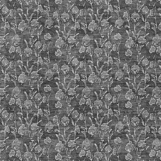 Gray Charcoal And Silver Floral Washable Indoor Outdoor Area Rug Photo 5