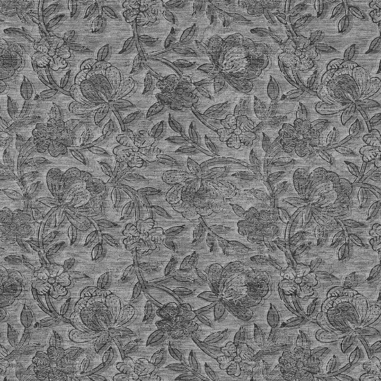 Gray Charcoal And Silver Floral Washable Indoor Outdoor Area Rug Photo 4