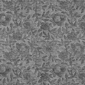 Photo of Gray Charcoal And Silver Floral Washable Indoor Outdoor Area Rug