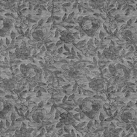 Gray Charcoal And Silver Floral Washable Indoor Outdoor Area Rug Photo 4