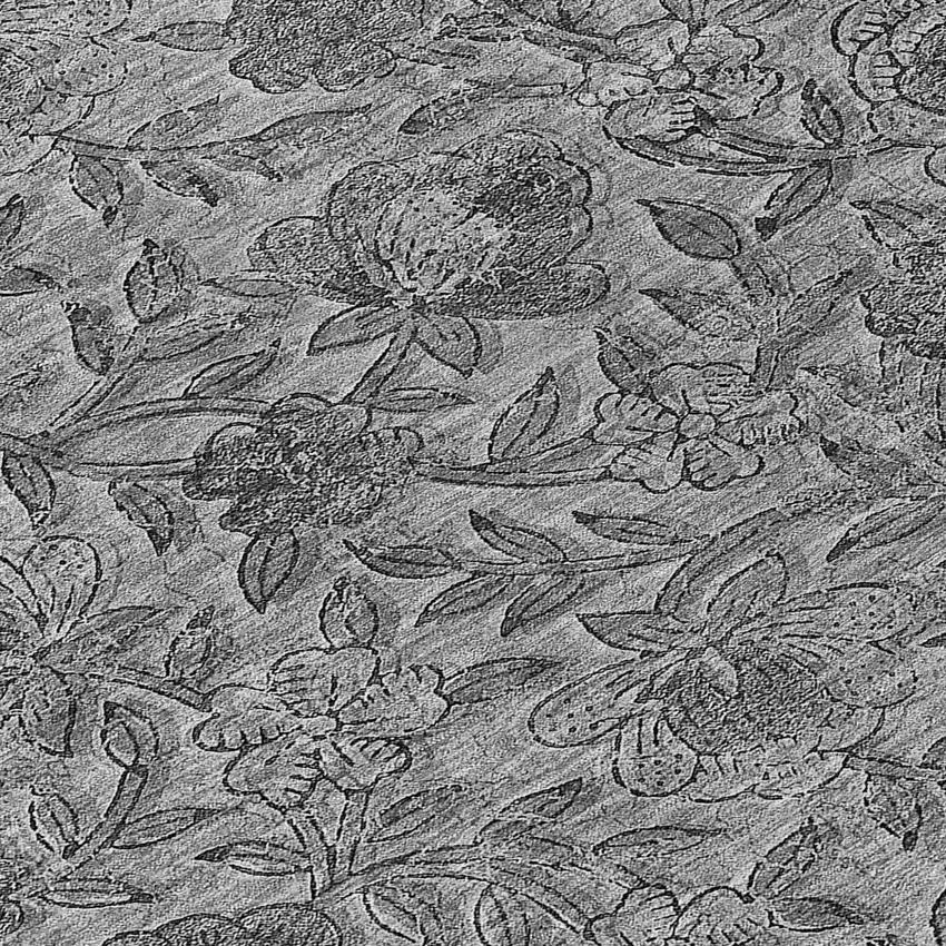 Gray Charcoal And Silver Floral Washable Indoor Outdoor Area Rug Photo 8
