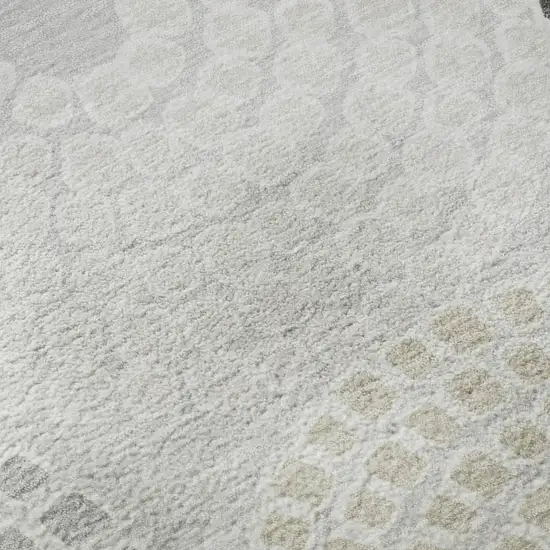 Gray Charcoal And Silver Geometric Washable Area Rug With UV Protection Photo 8