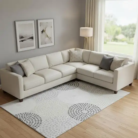 Gray Charcoal And Silver Geometric Washable Area Rug With UV Protection Photo 1