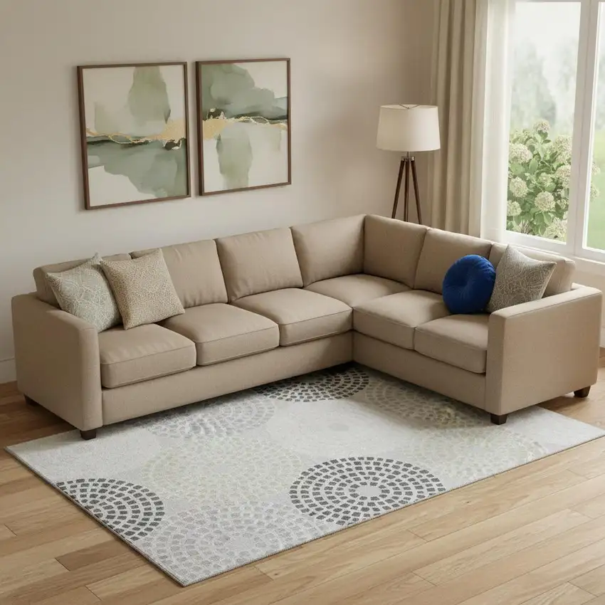 Gray Charcoal And Silver Geometric Washable Area Rug With UV Protection Photo 1