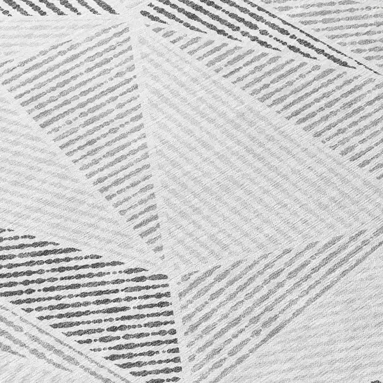 Gray Charcoal And Silver Geometric Washable Indoor Outdoor Area Rug Photo 5