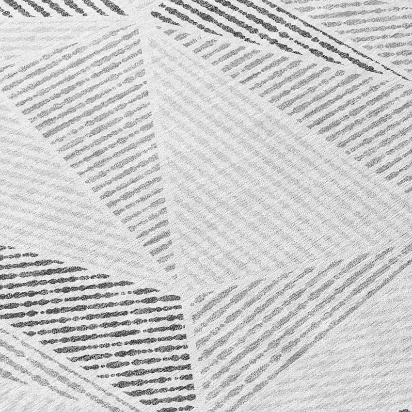 Gray Charcoal And Silver Geometric Washable Indoor Outdoor Area Rug Photo 5