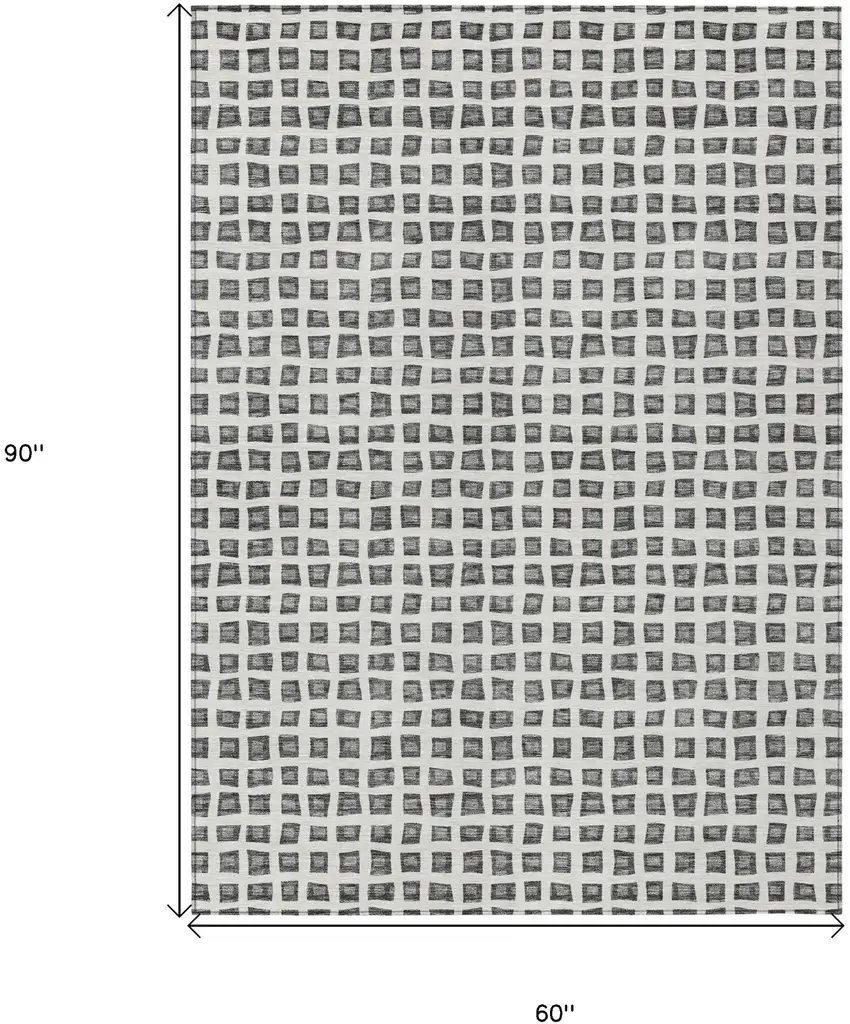 Gray Charcoal And Silver Geometric Washable Indoor Outdoor Area Rug Photo 8