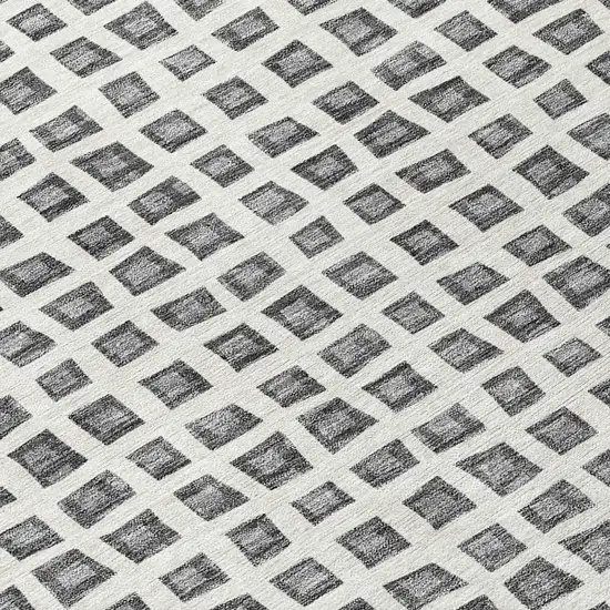 Gray Charcoal And Silver Geometric Washable Indoor Outdoor Area Rug Photo 4
