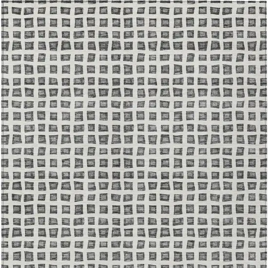 Gray Charcoal And Silver Geometric Washable Indoor Outdoor Area Rug Photo 6