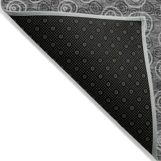 Gray Charcoal And Silver Geometric Washable Indoor Outdoor Area Rug Photo 2