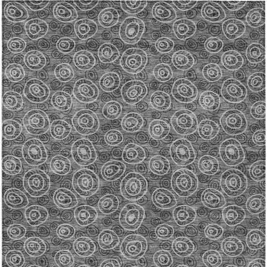 Gray Charcoal And Silver Geometric Washable Indoor Outdoor Area Rug Photo 5