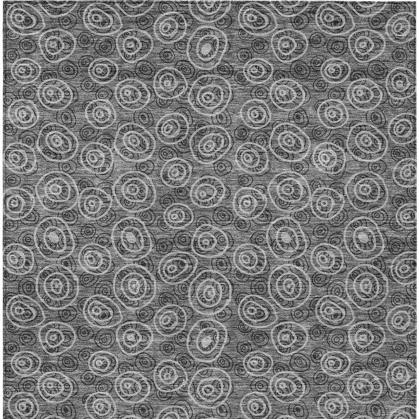 Gray Charcoal And Silver Geometric Washable Indoor Outdoor Area Rug Photo 5