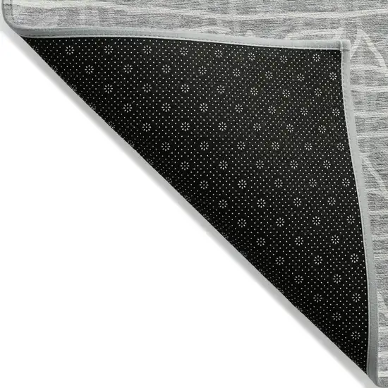 Gray Charcoal And Silver Geometric Washable Indoor Outdoor Area Rug Photo 2