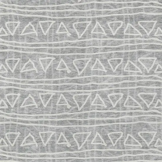 Gray Charcoal And Silver Geometric Washable Indoor Outdoor Area Rug Photo 4