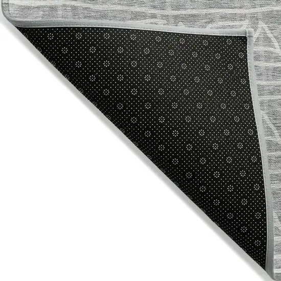 Gray Charcoal And Silver Geometric Washable Indoor Outdoor Area Rug Photo 2