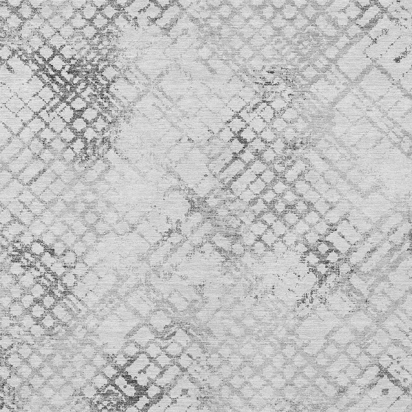 Gray Charcoal And Silver Geometric Washable Indoor Outdoor Area Rug Photo 6