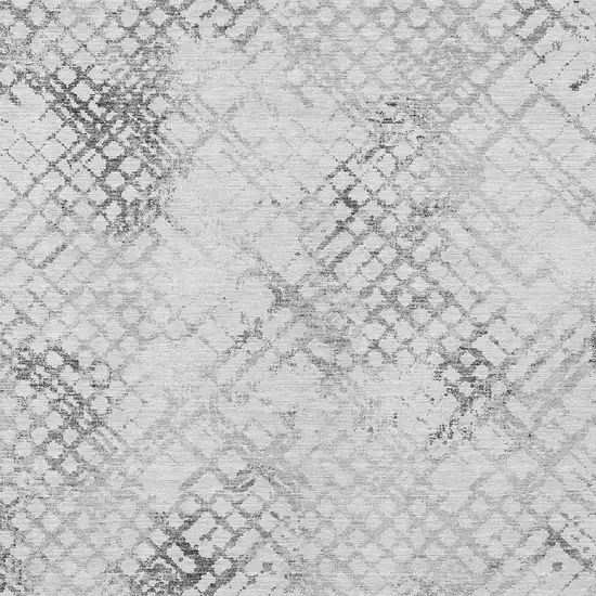 Gray Charcoal And Silver Geometric Washable Indoor Outdoor Area Rug Photo 6