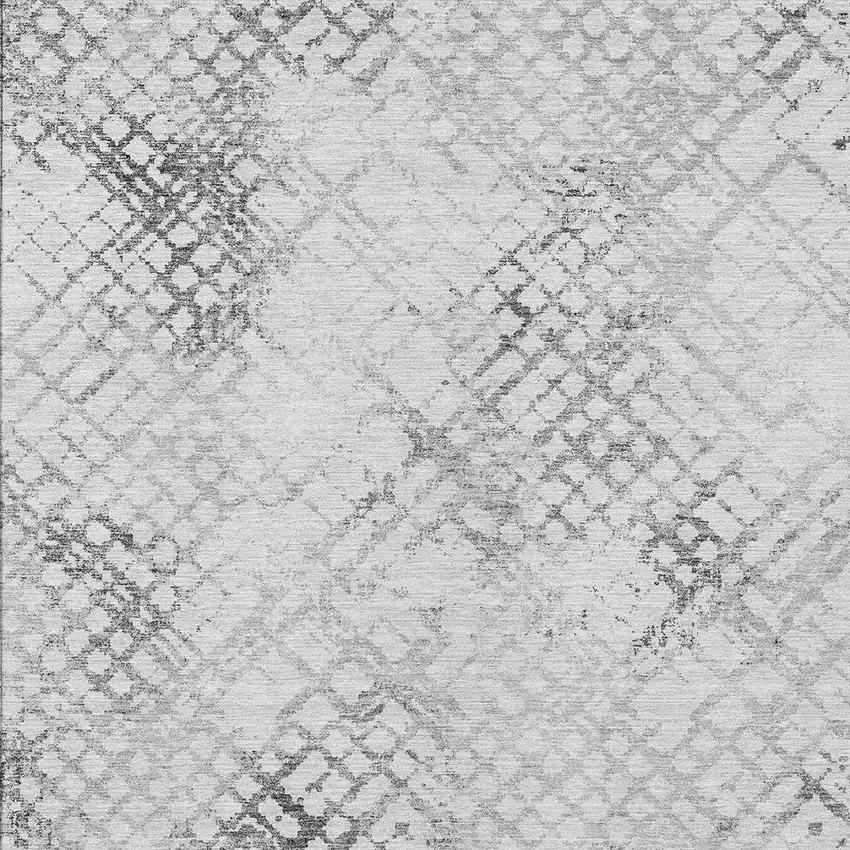 Gray Charcoal And Silver Geometric Washable Indoor Outdoor Area Rug Photo 6