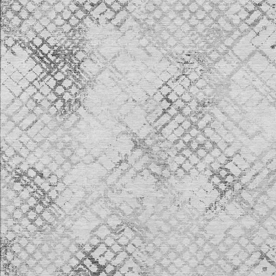 Gray Charcoal And Silver Geometric Washable Indoor Outdoor Area Rug Photo 6