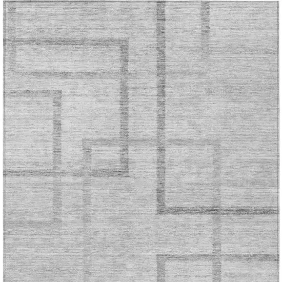 Gray Charcoal And Silver Geometric Washable Indoor Outdoor Area Rug Photo 7
